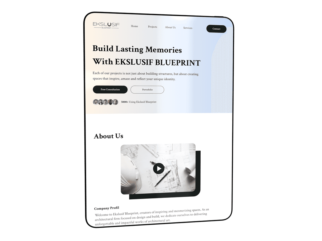 Landing Page Ipad BLUEPRINT